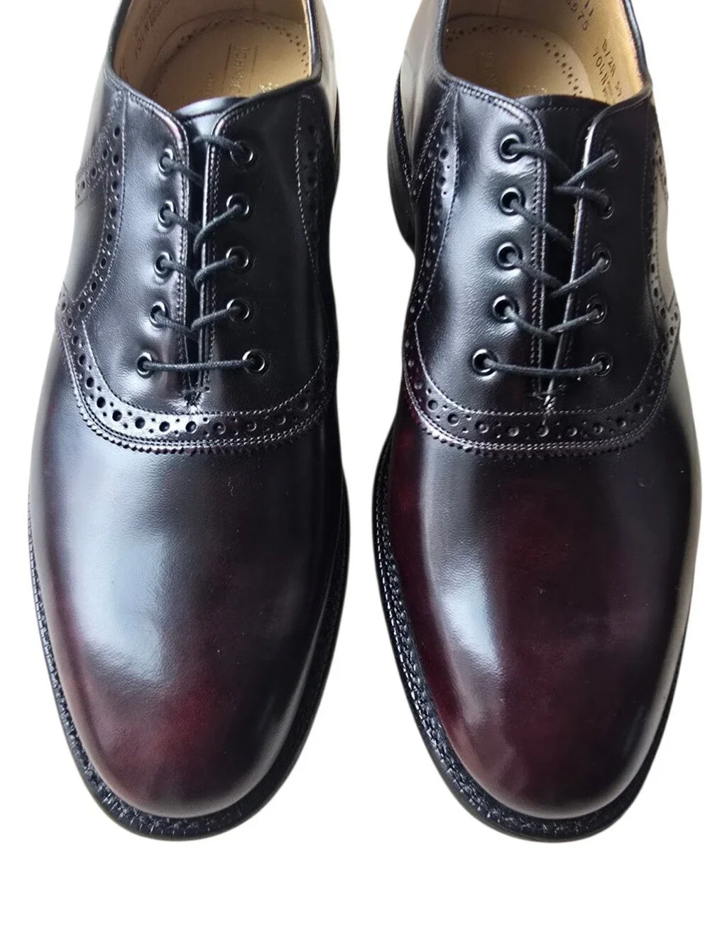NEW Vintage Johnston & Murphy Aristocraft Burgundy/Black Leather Saddle Oxfords